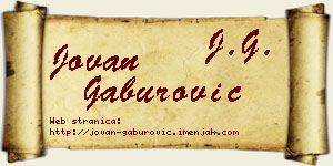 Jovan Gaburović vizit kartica